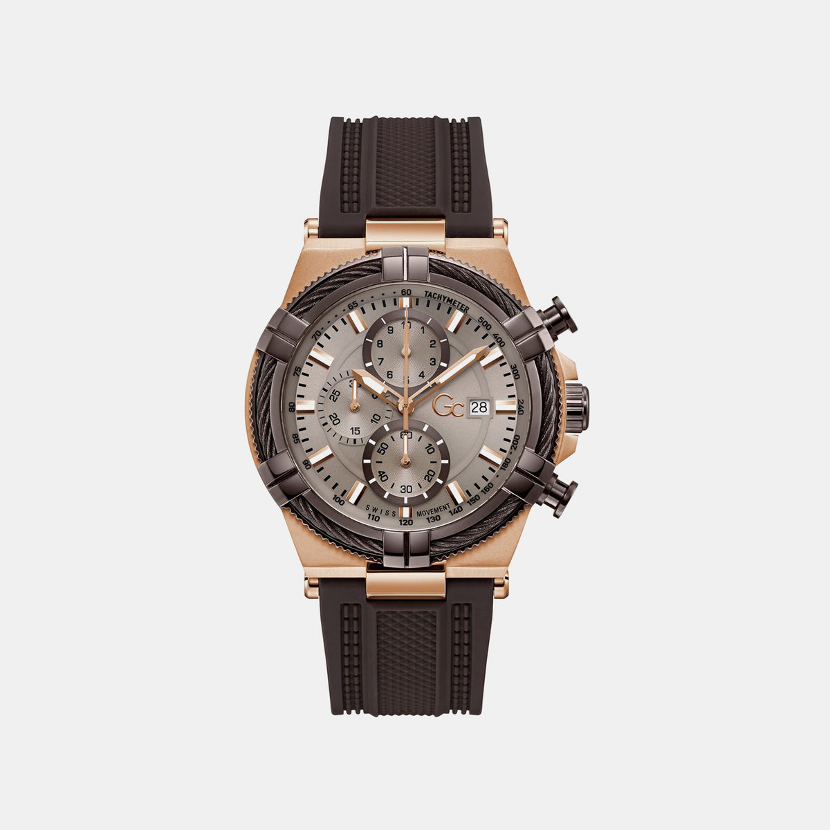 Ironforce Men Quartz Beige Dial Chronograph Silicone Watch Z76004G7