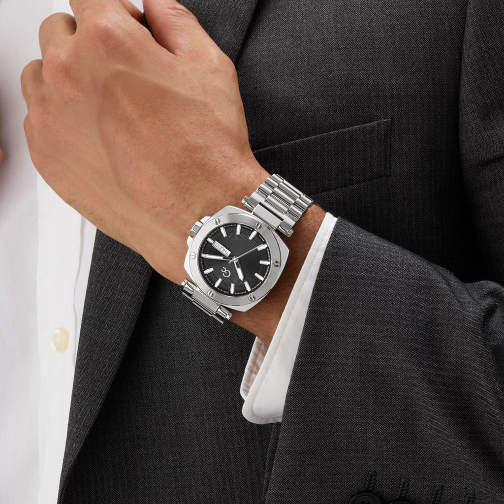 Gc Dress Men Quartz Black Dial Analog Stainless Steel Watch Z78001G2