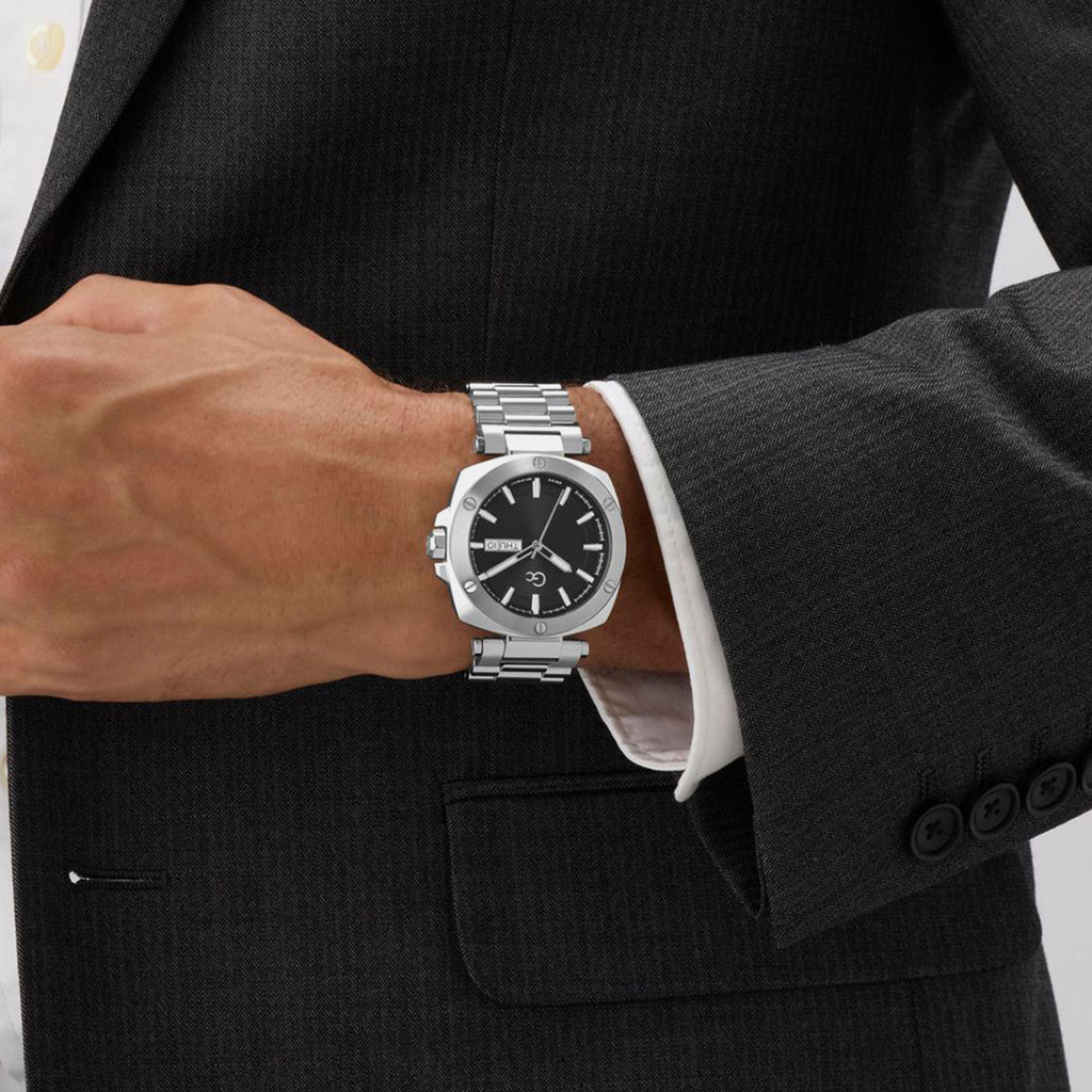 Gc Dress Men Quartz Black Dial Analog Stainless Steel Watch Z78001G2