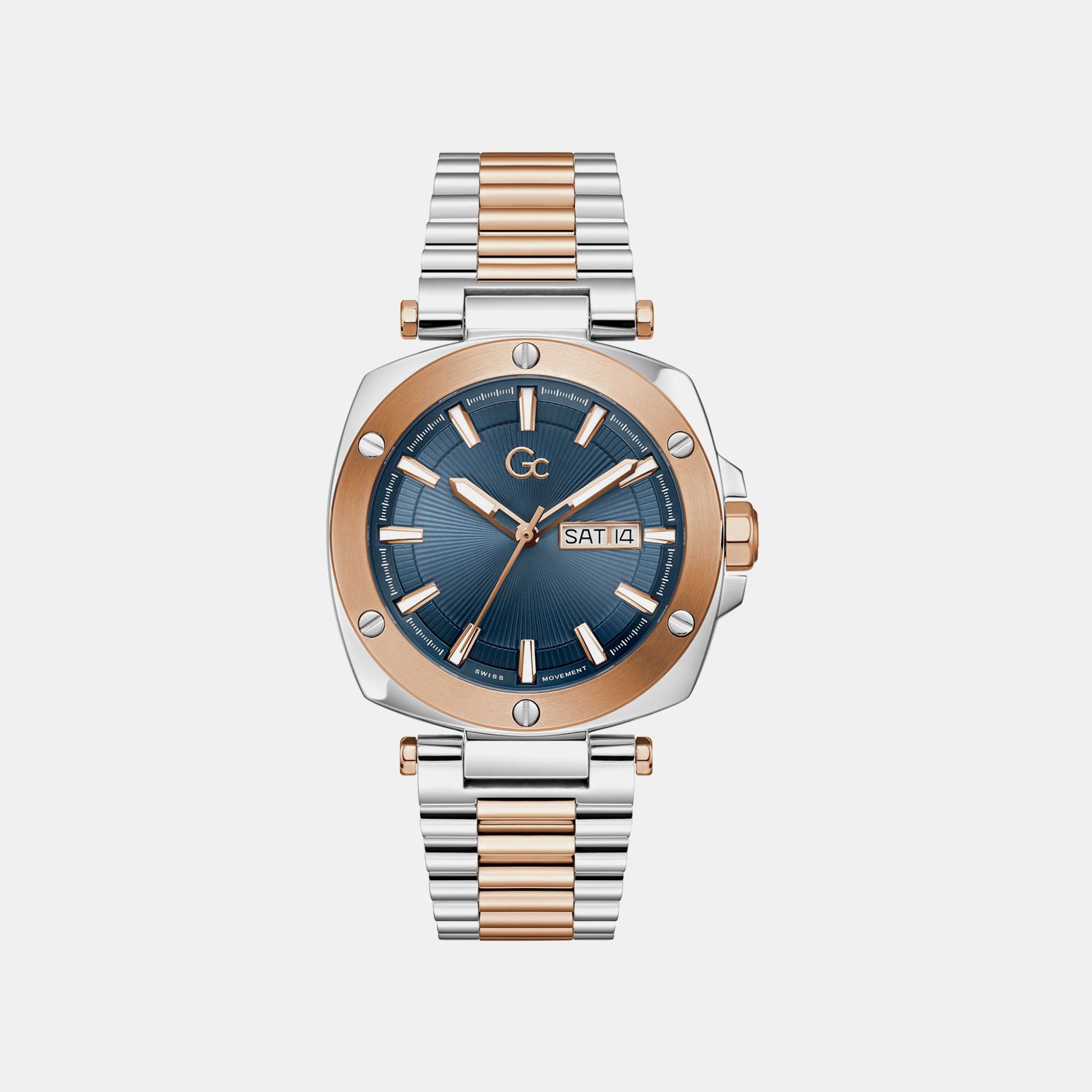 Gc Dress Men Quartz Blue Dial Analog Stainless Steel Watch Z78002G7