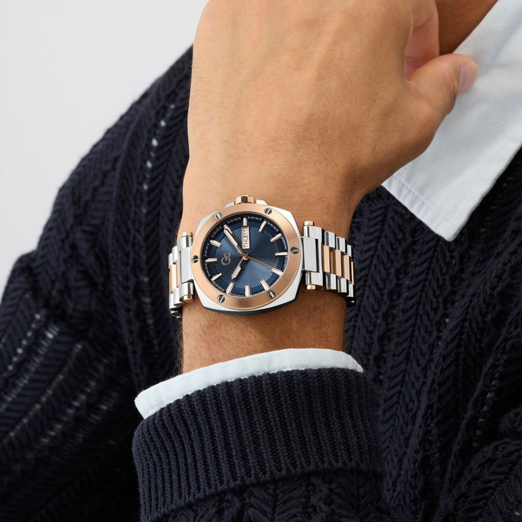 Gc Dress Men Quartz Blue Dial Analog Stainless Steel Watch Z78002G7