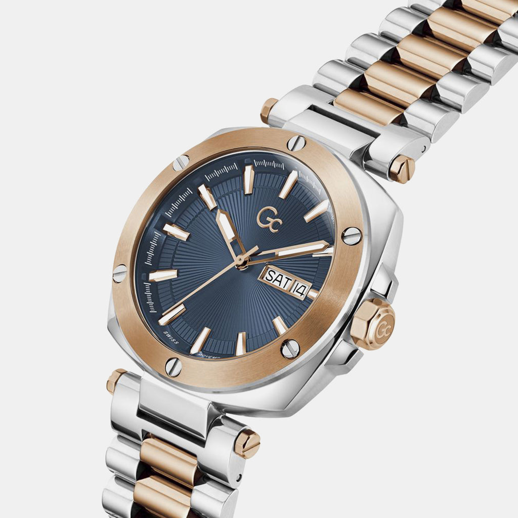Gc Dress Men Quartz Blue Dial Analog Stainless Steel Watch Z78002G7