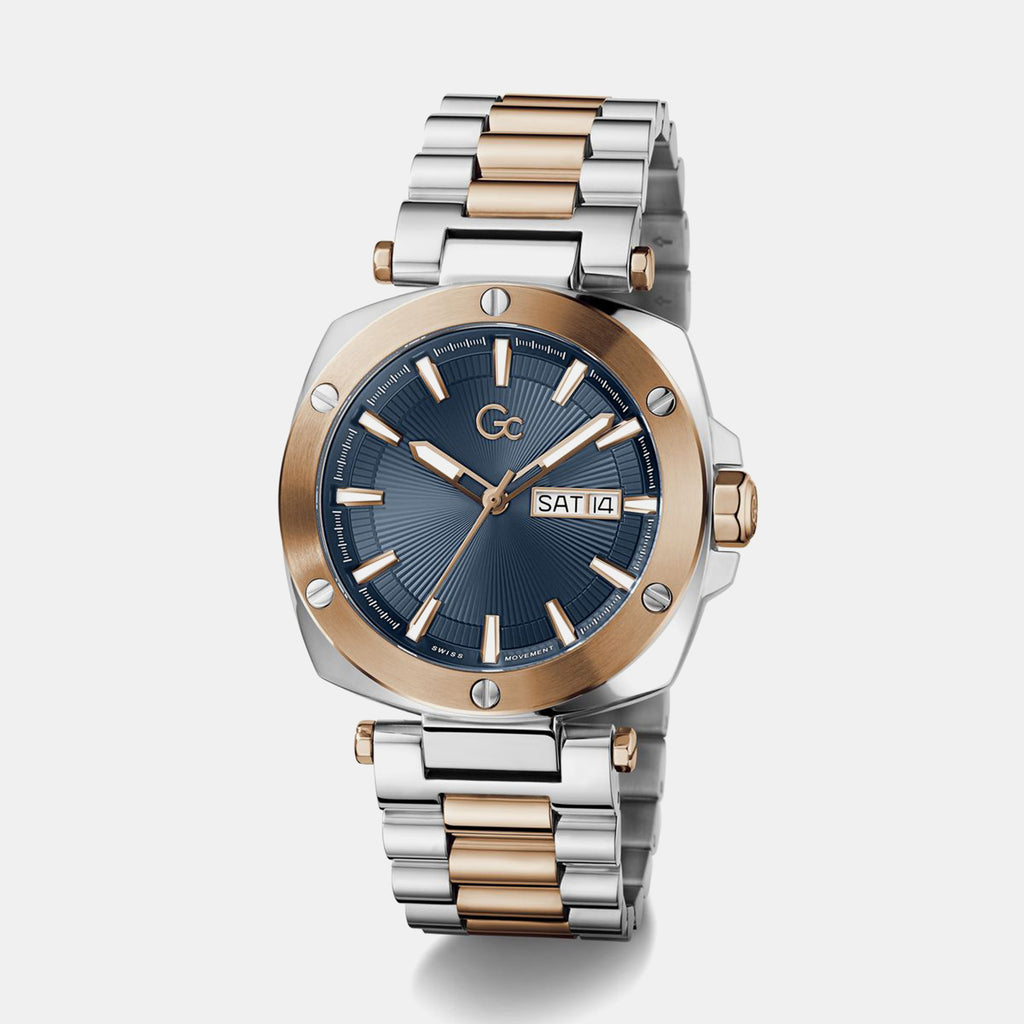 Gc Dress Men Quartz Blue Dial Analog Stainless Steel Watch Z78002G7