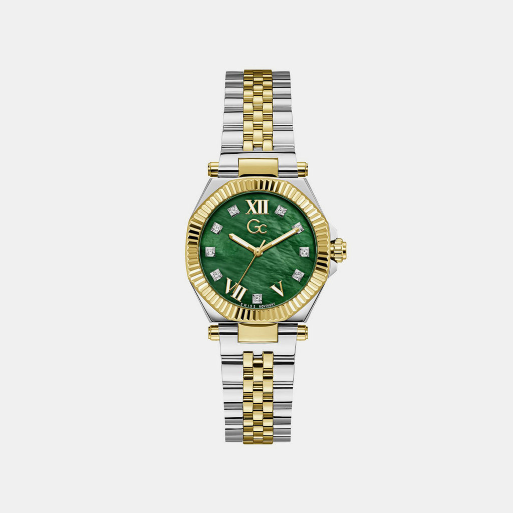 Sportchic Women Quartz Green Dial Analog Stainless Steel Watch Z84002L9