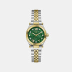Sportchic Women Quartz Green Dial Analog Stainless Steel Watch Z84002L9