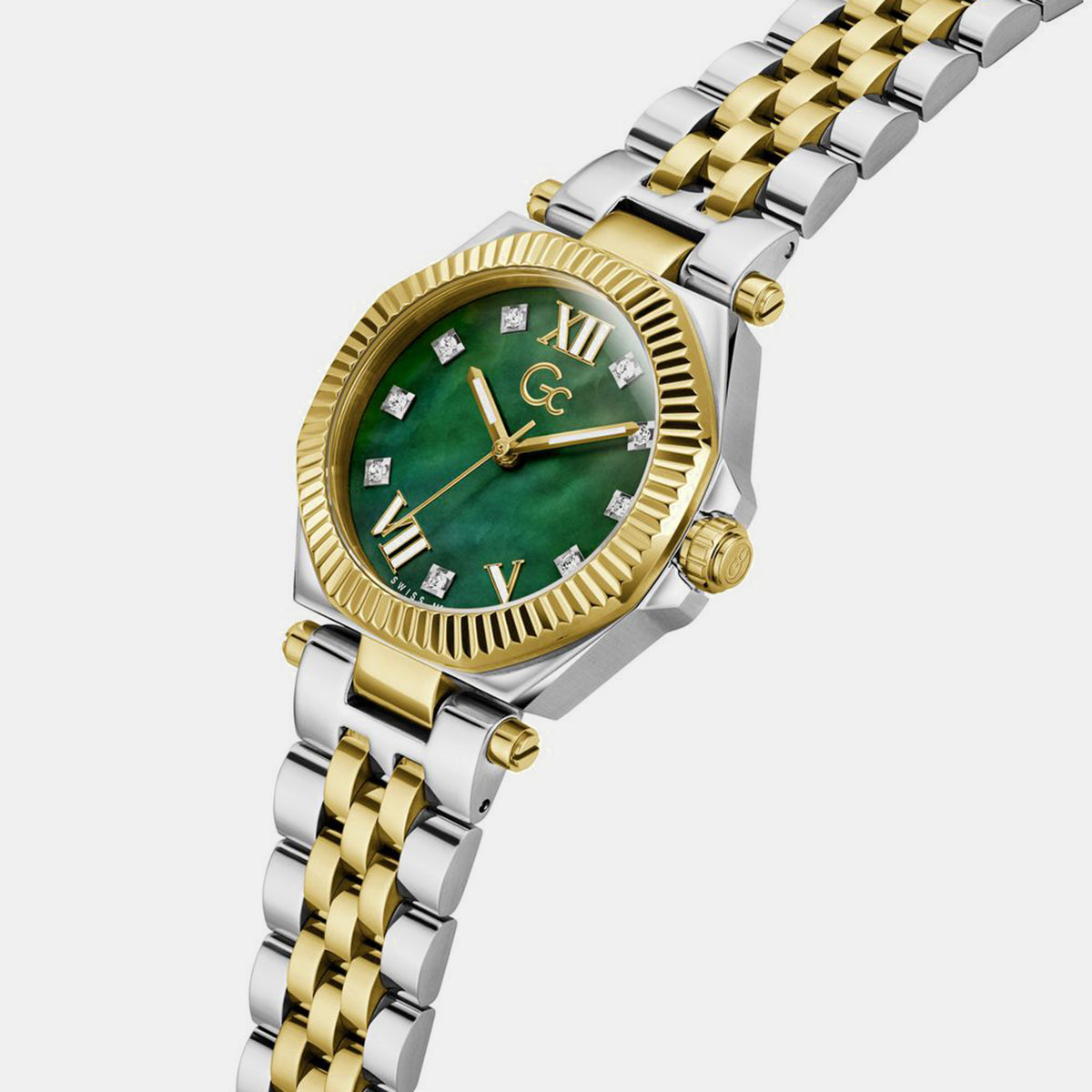 Sportchic Women Quartz Green Dial Analog Stainless Steel Watch Z84002L9