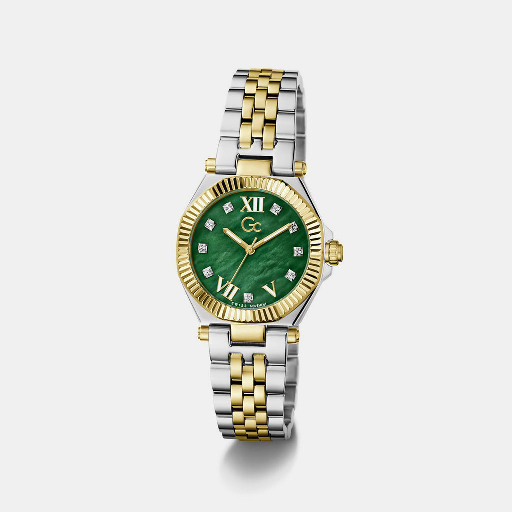 Sportchic Women Quartz Green Dial Analog Stainless Steel Watch Z84002L9