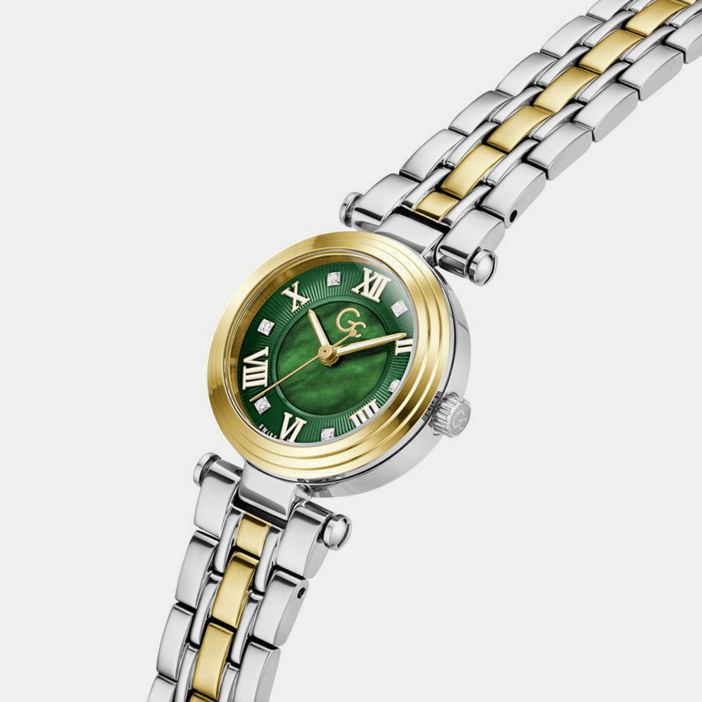 Dress Women Quartz Green Dial Analog Stainless Steel Watch Z86002L9