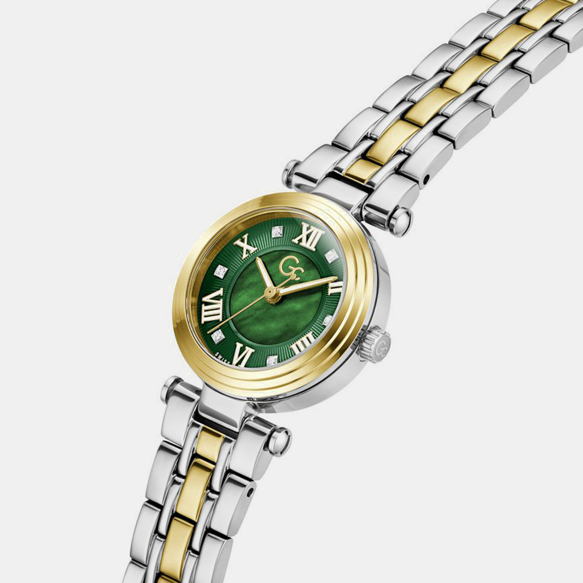 Dress Women Quartz Green Dial Analog Stainless Steel Watch Z86002L9