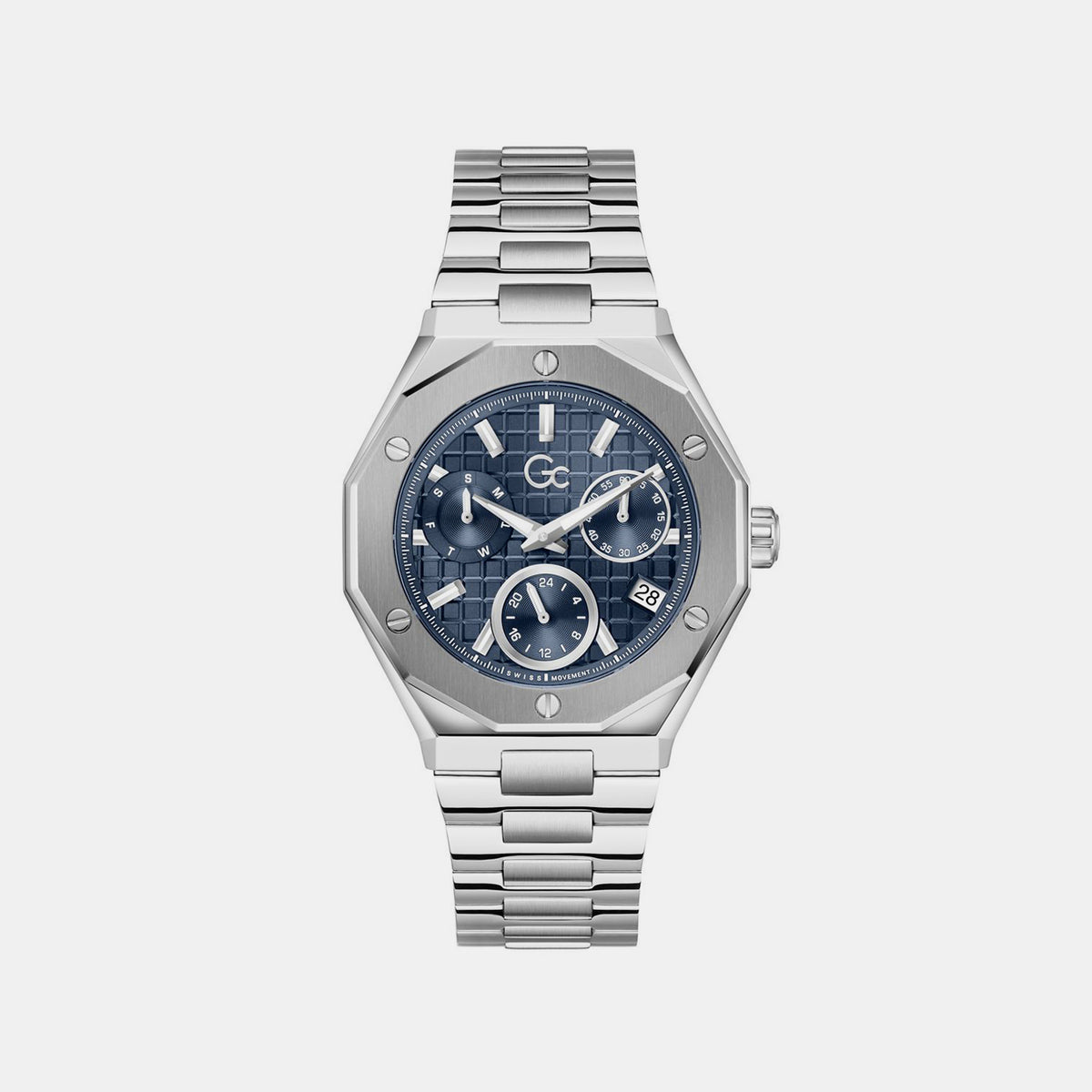 Sportchic Men Quartz Blue Dial Multifunction Stainless Steel Watch Z89003G7