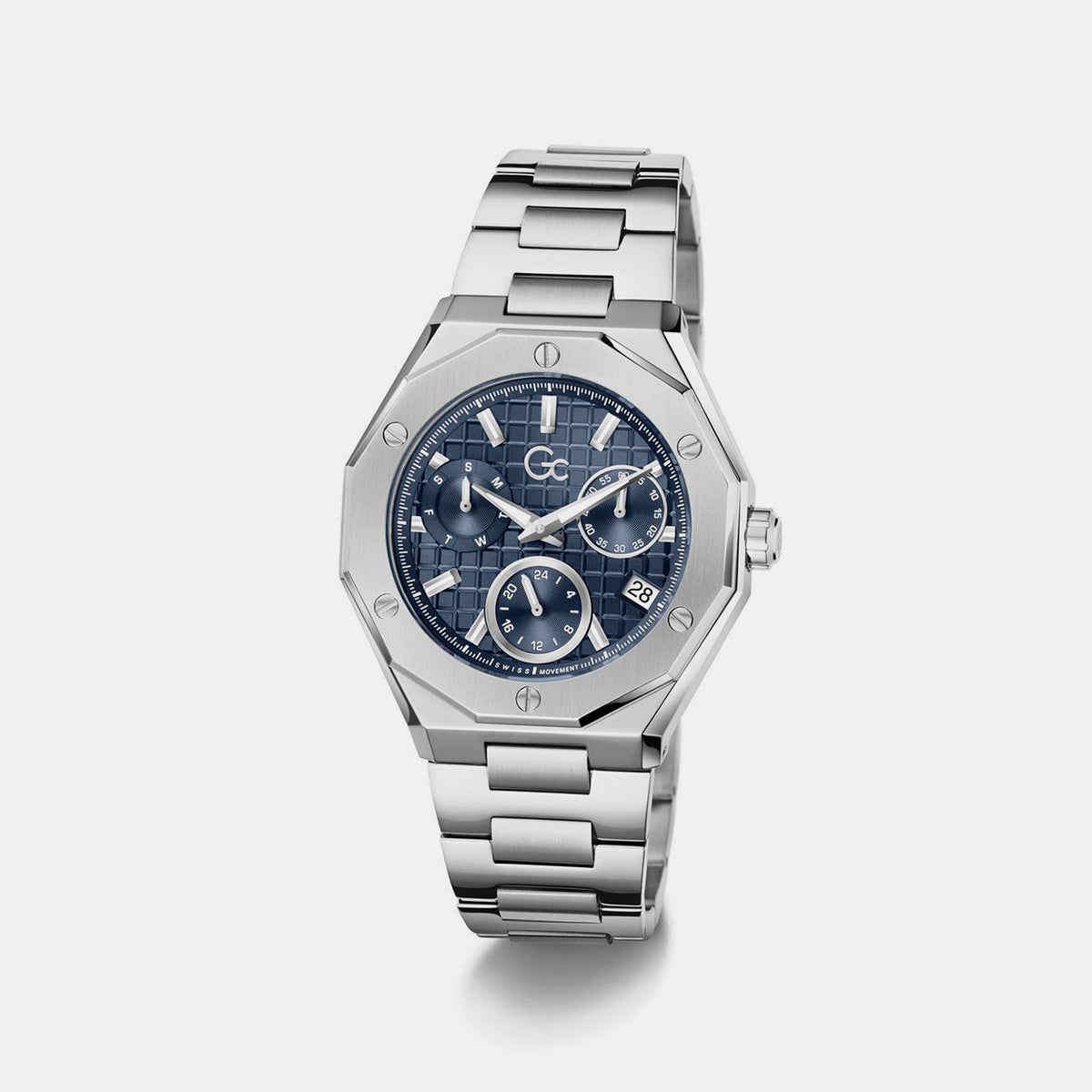 Sportchic Men Quartz Blue Dial Multifunction Stainless Steel Watch Z89003G7
