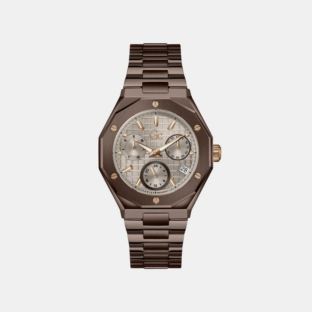 Prism Men Quartz Grey Dial Multi-Function Stainless Steel Watch Z89004G1