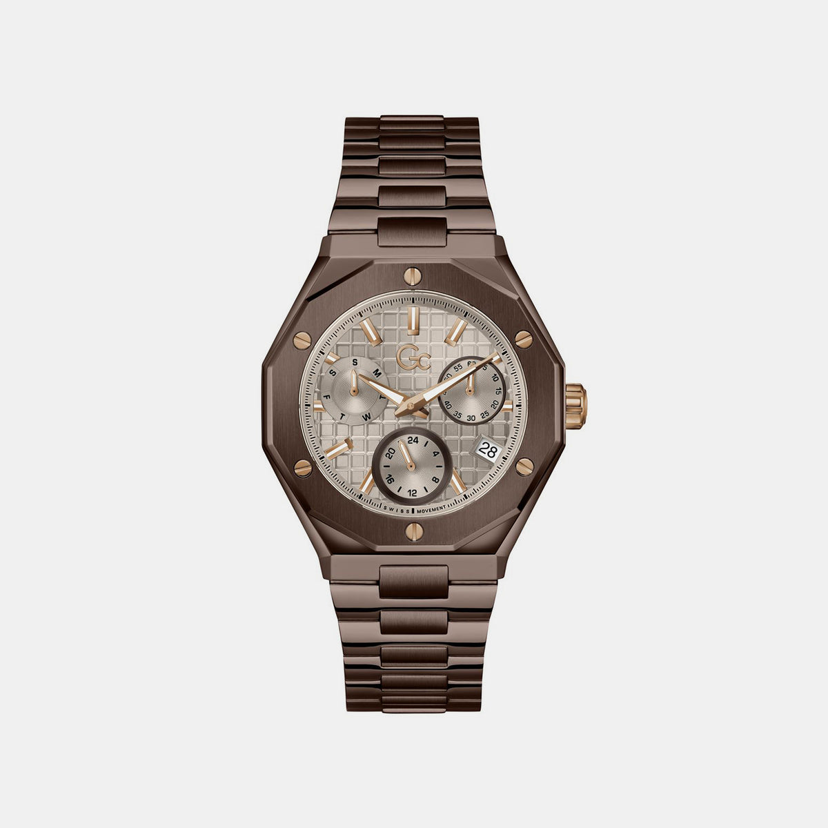 Prism Men Quartz Grey Dial Multi-Function Stainless Steel Watch Z89004G1