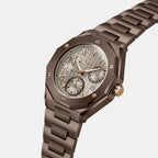 Prism Men Quartz Grey Dial Multi-Function Stainless Steel Watch Z89004G1