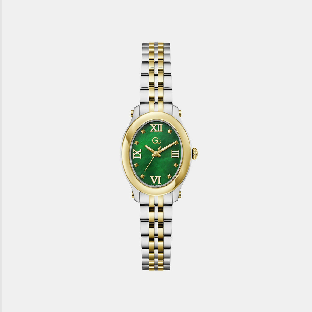 Dress Women Quartz Green Dial Analog Stainless Steel Watch Z93002L9