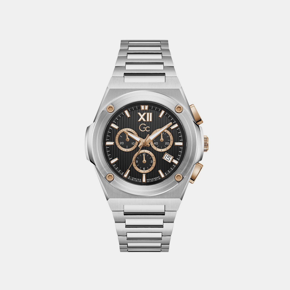 Sportchic Men Quartz Black Dial Chronograph Stainless Steel Watch Z95001G2