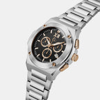 Sportchic Men Quartz Black Dial Chronograph Stainless Steel Watch Z95001G2