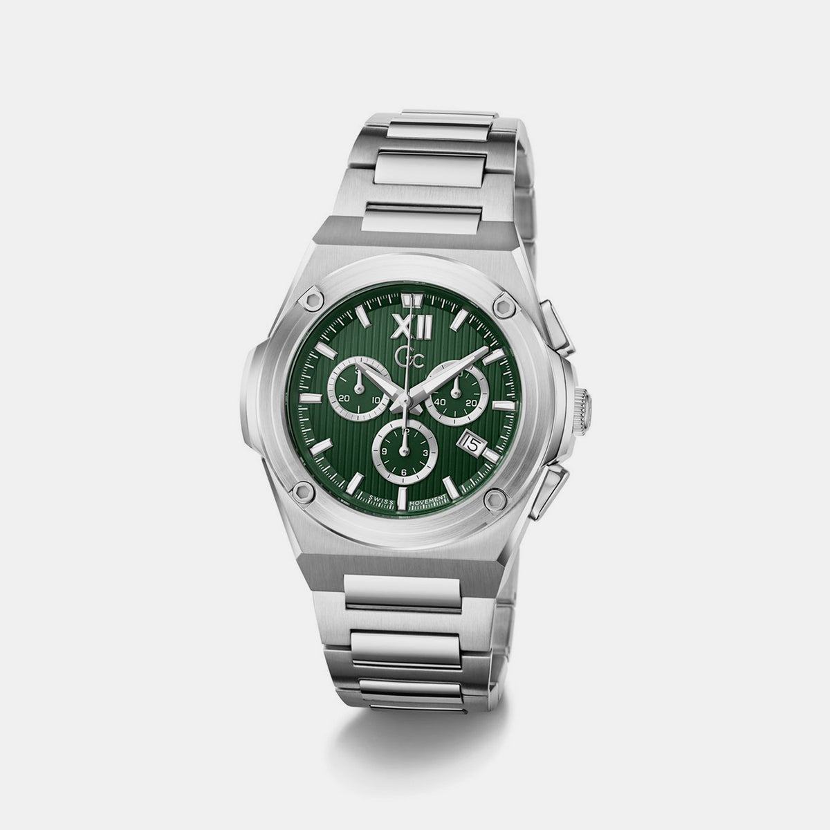 Sportchic Men Quartz Green Dial Chronograph Stainless Steel Watch Z95002G9