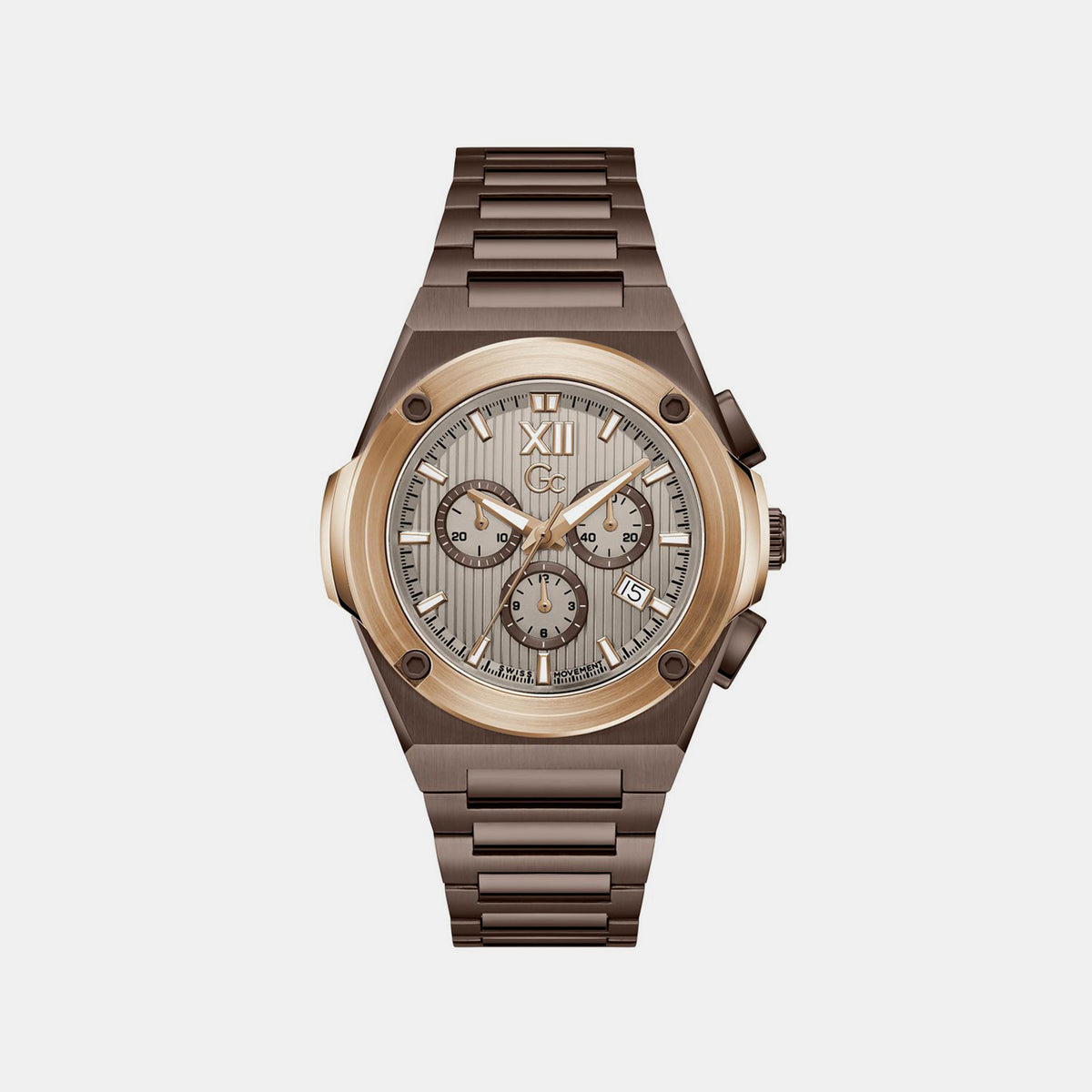Sportchic Men Quartz Grey Dial Chronograph Stainless Steel Watch Z95004G1