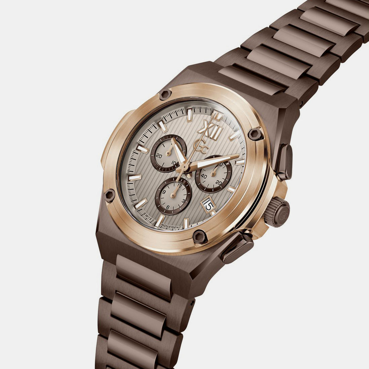 Sportchic Men Quartz Grey Dial Chronograph Stainless Steel Watch Z95004G1