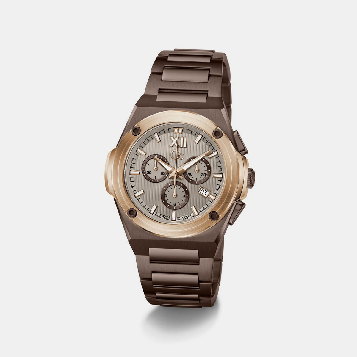 Sportchic Men Quartz Grey Dial Chronograph Stainless Steel Watch Z95004G1