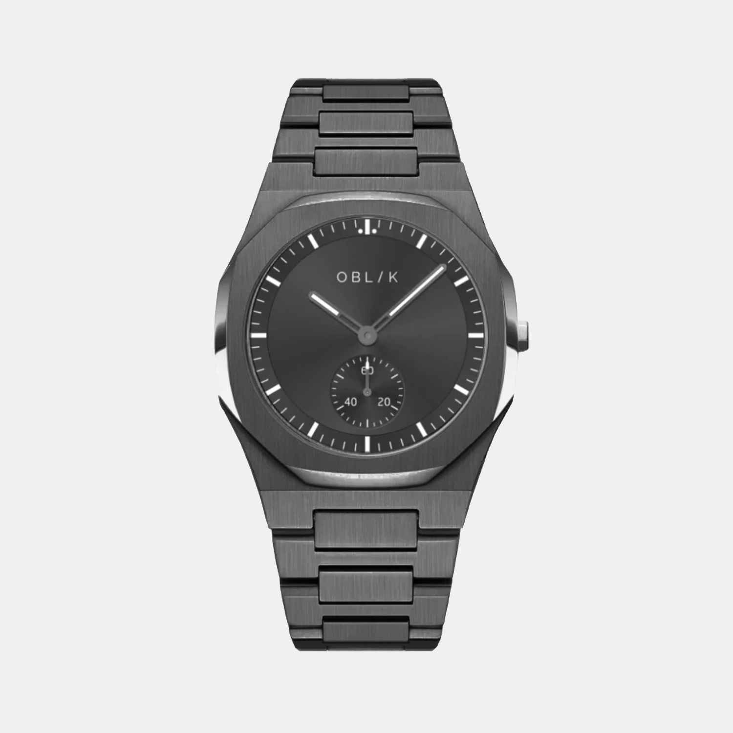 Zeus Men Quartz Gunmetal Dial Analog Stainless Steel Watch