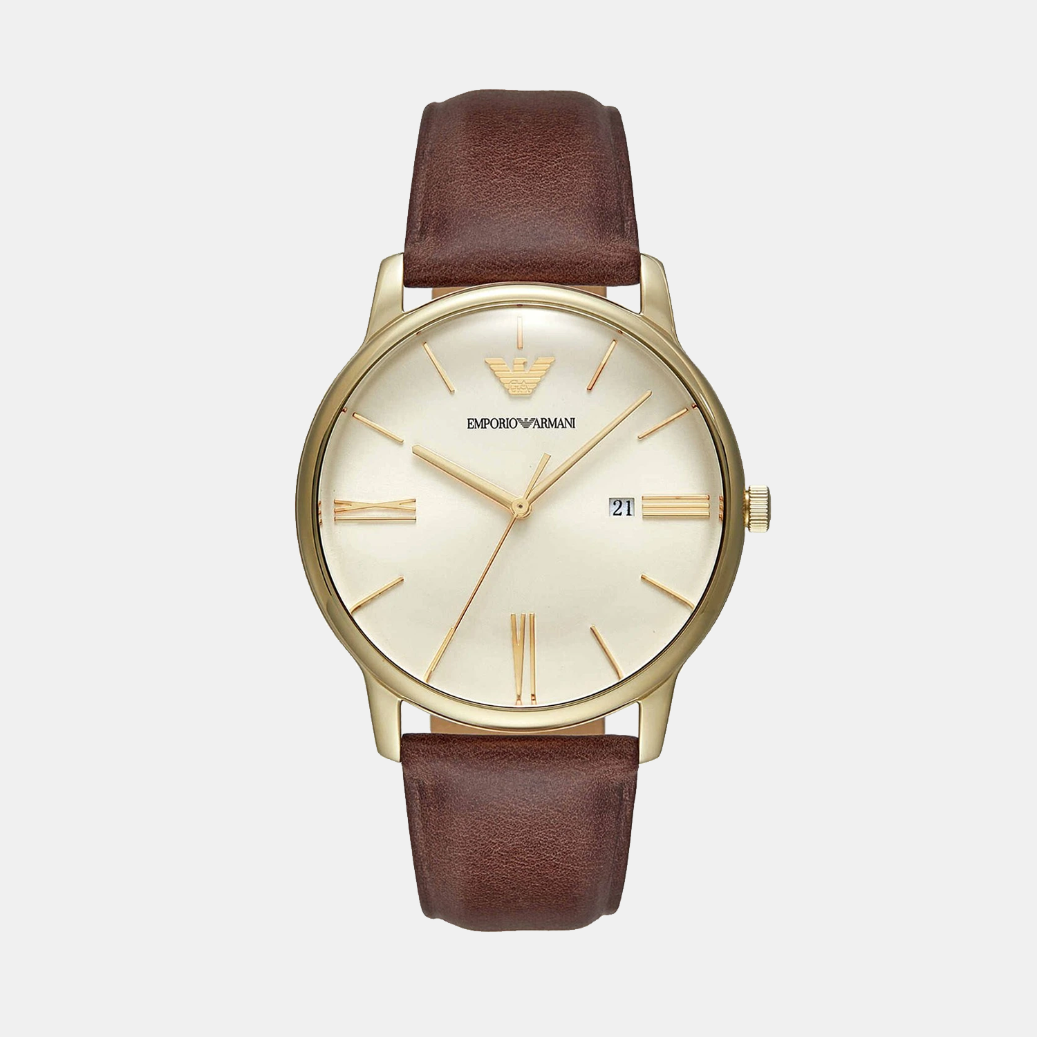 Emporio Armani Round Cream Analog watch