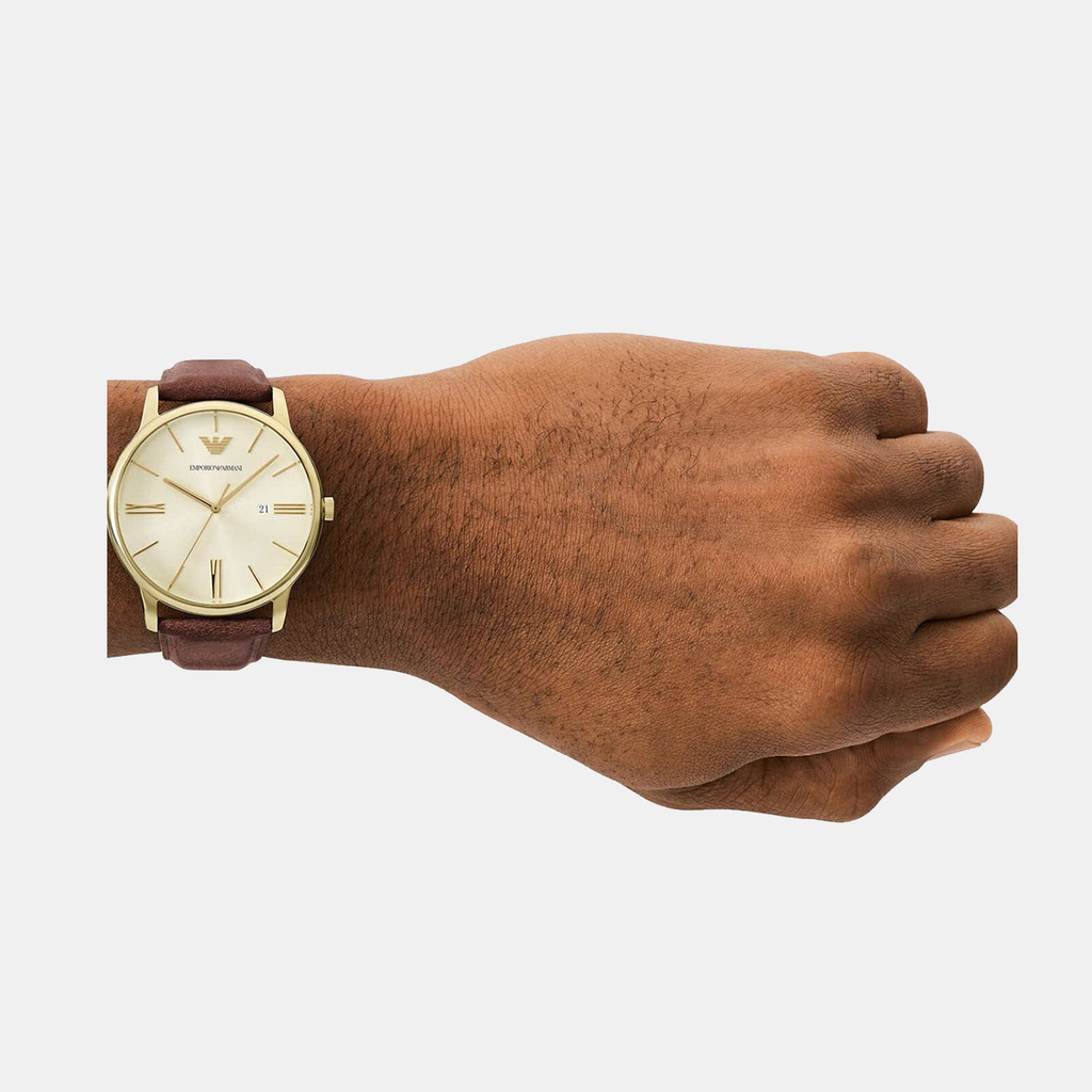 Emporio Armani Leather Cream watch