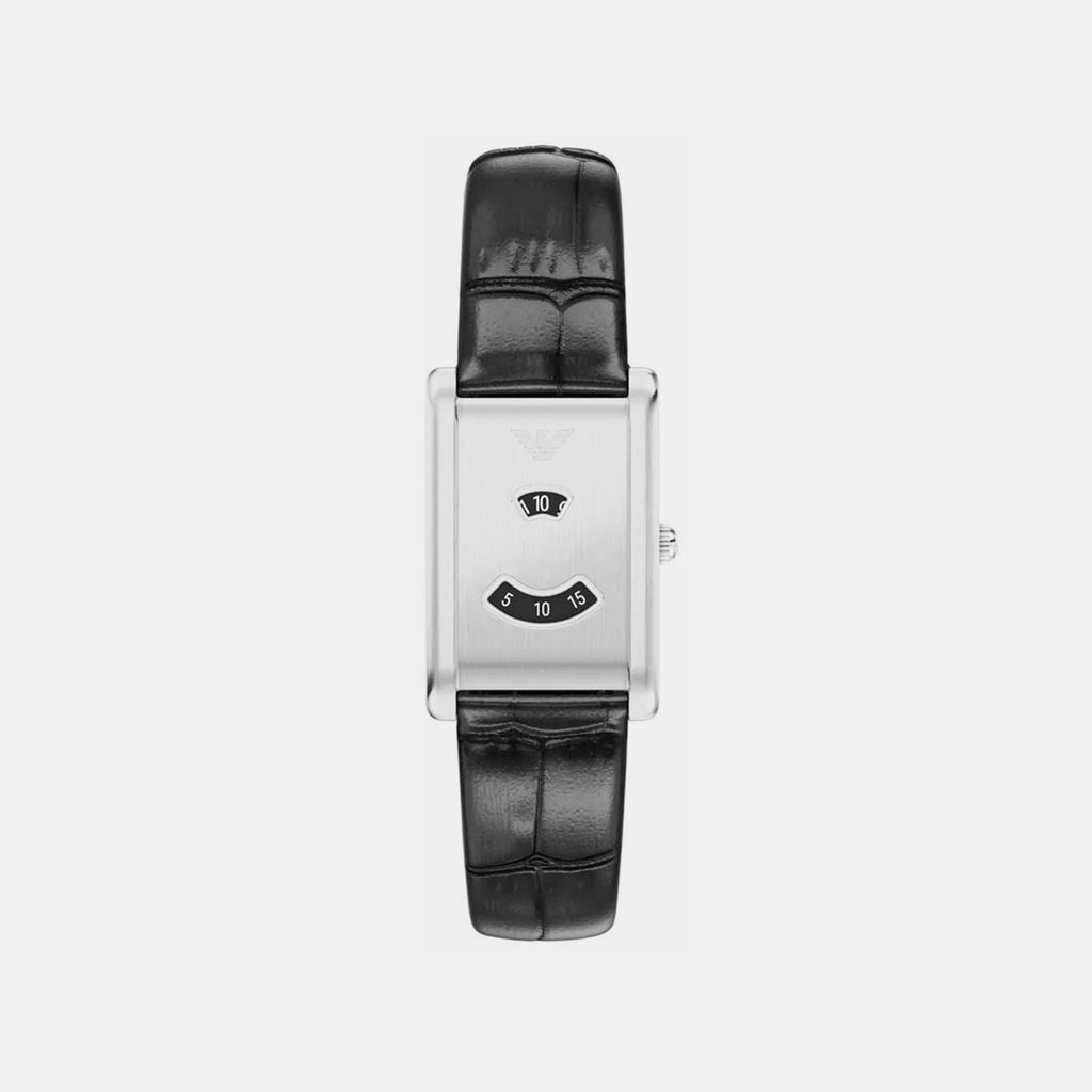 Men Quartz Silver Dial Analog Leather Watch AR11816