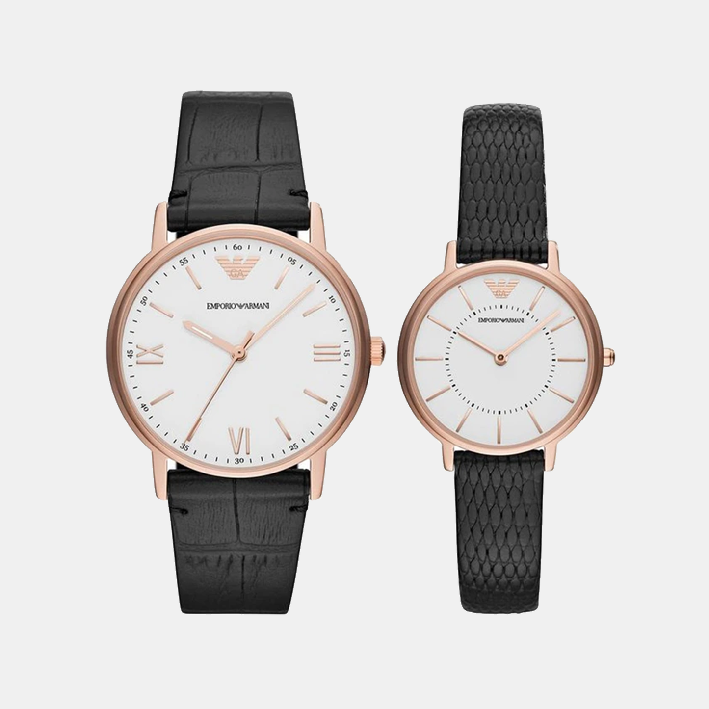 Couple Quartz White Dial Analog Leather Watch AR80015