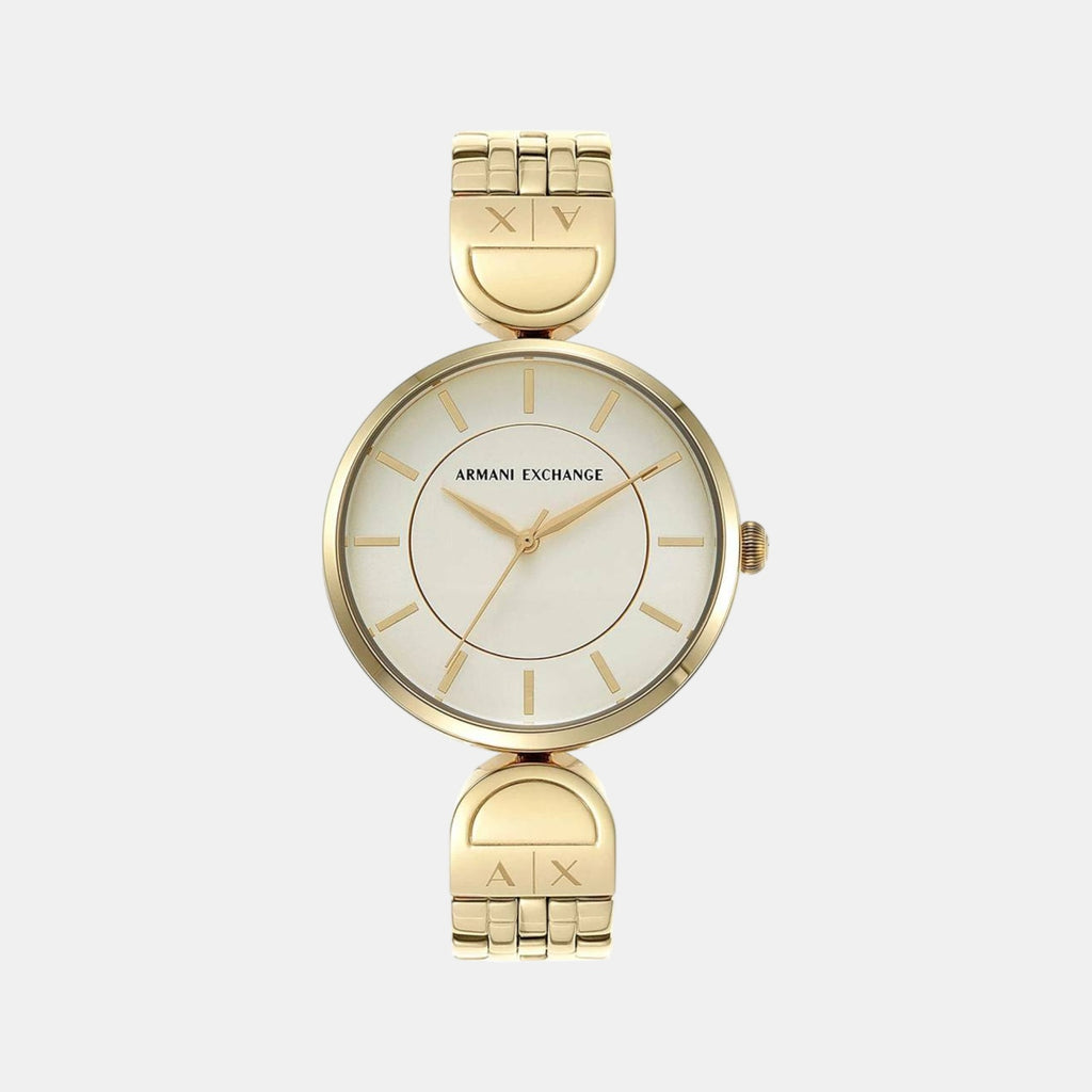 Brooke Women Quartz Cream Dial Analog Stainless Steel Watch AX5385