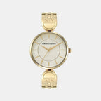 Brooke Women Quartz Cream Dial Analog Stainless Steel Watch AX5385