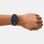 Couple Quartz Blue Dial Analog Stainless Steel Watch AX7179SET