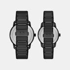 Couple Quartz Blue Dial Analog Stainless Steel Watch AX7179SET