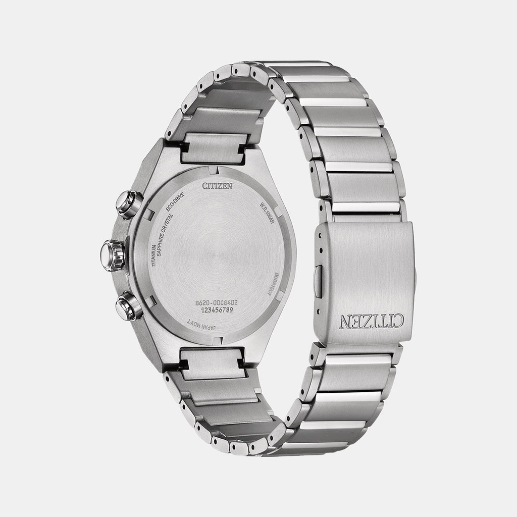 Zenshin Men Eco-Drive Blue Dial Chronograph Titanium Watch CA4691-59L