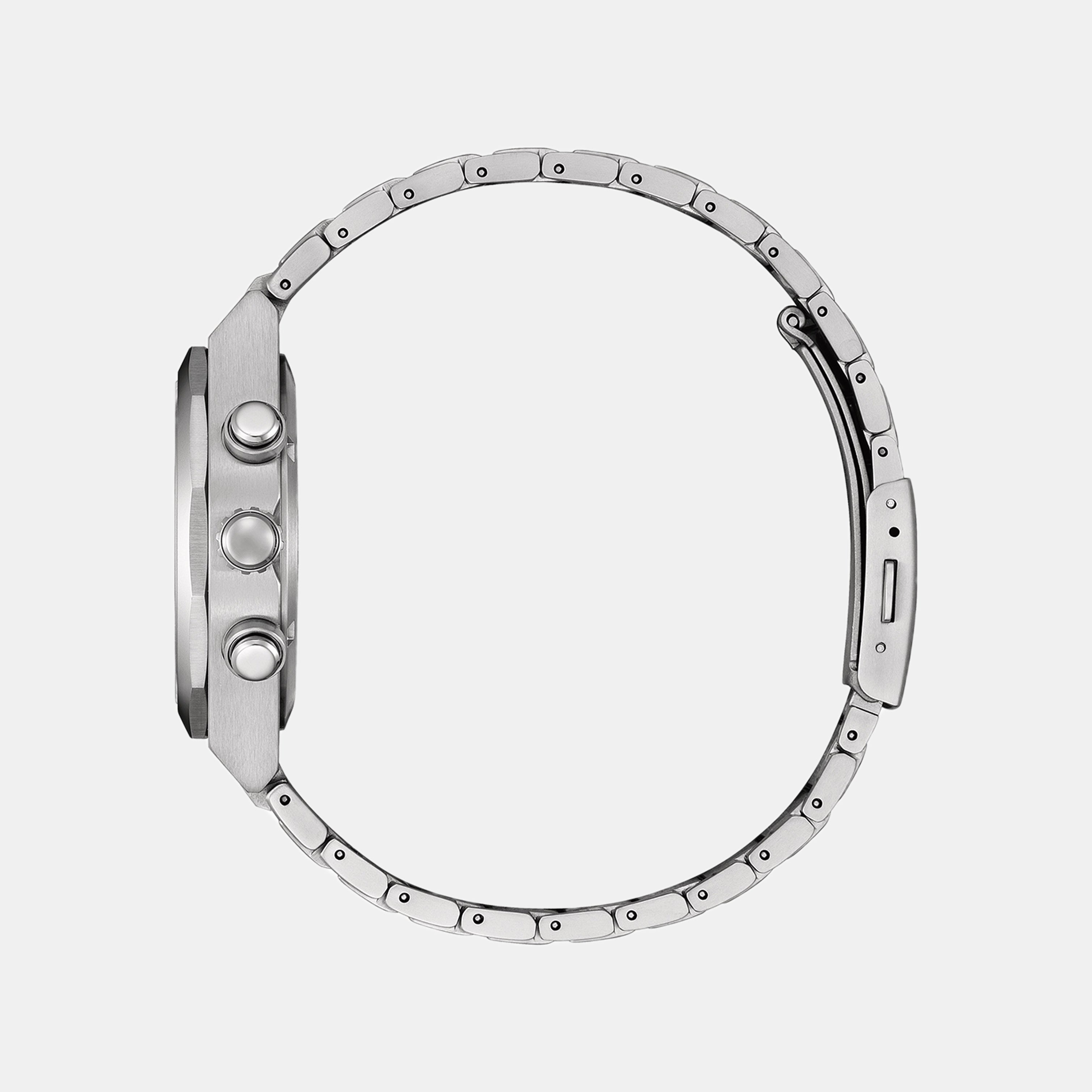 Zenshin Men Eco-Drive Green Dial Chronograph Titanium Watch CA4691-59X