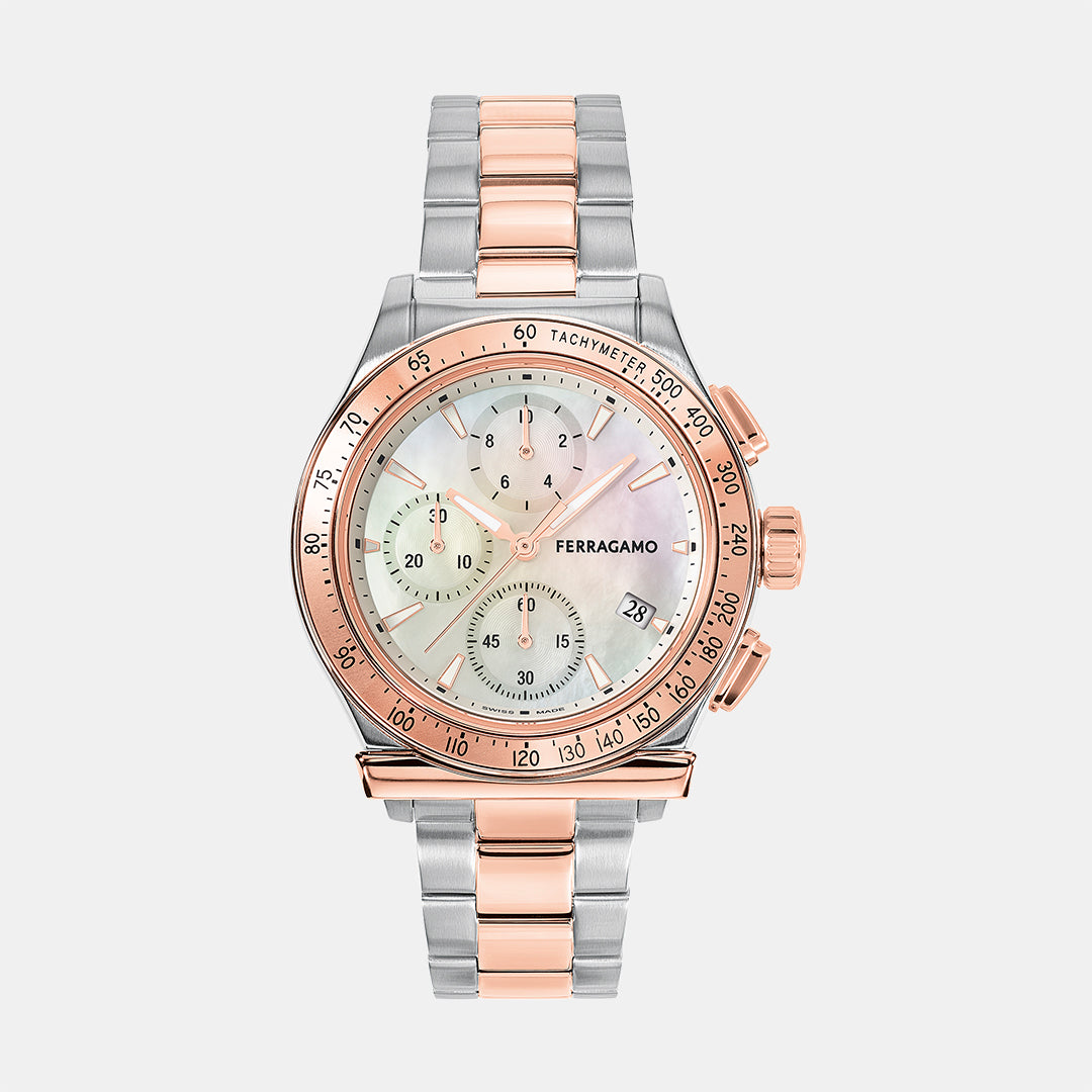Ferragamo Round White Chronograph watch