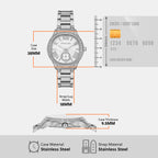 Sage Women Quartz White Dial Analog Stainless Steel Watch MK4807