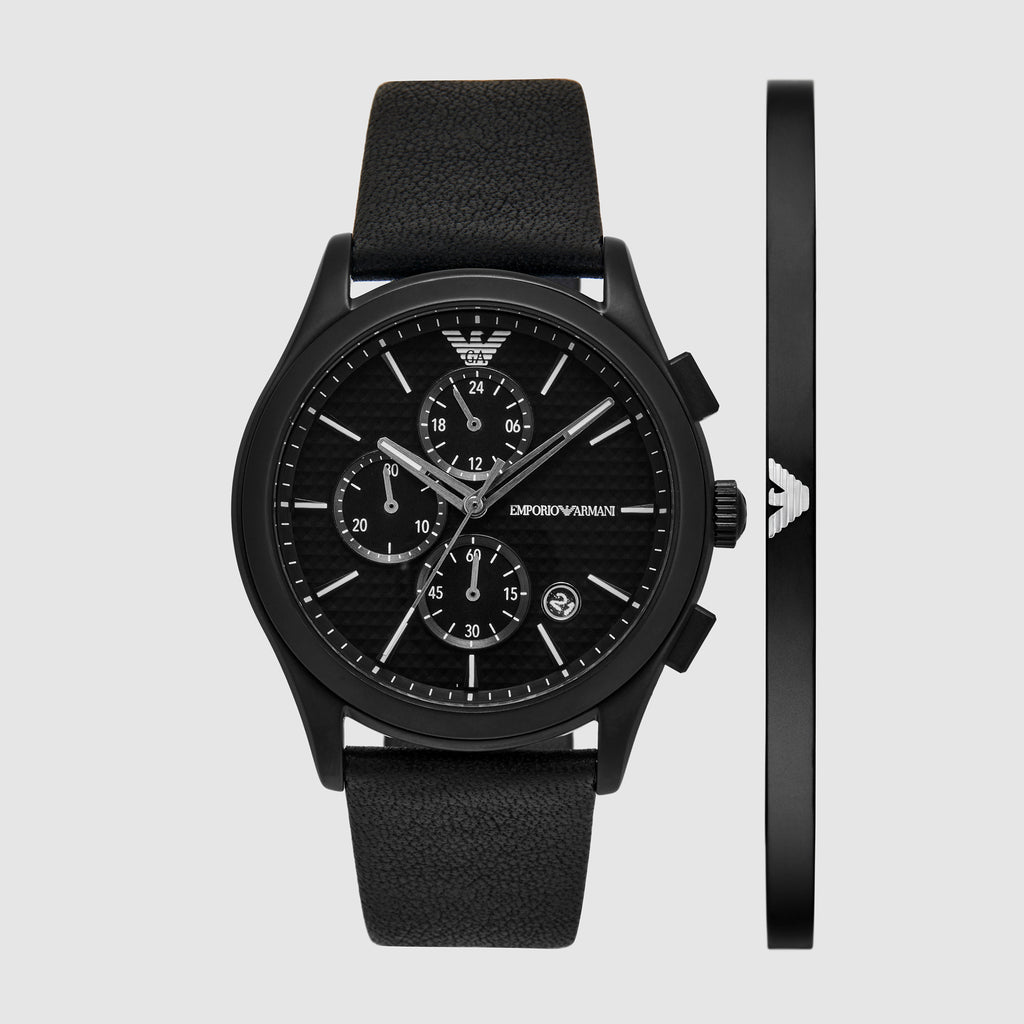 Emporio Armani Round Black Chronograph watch