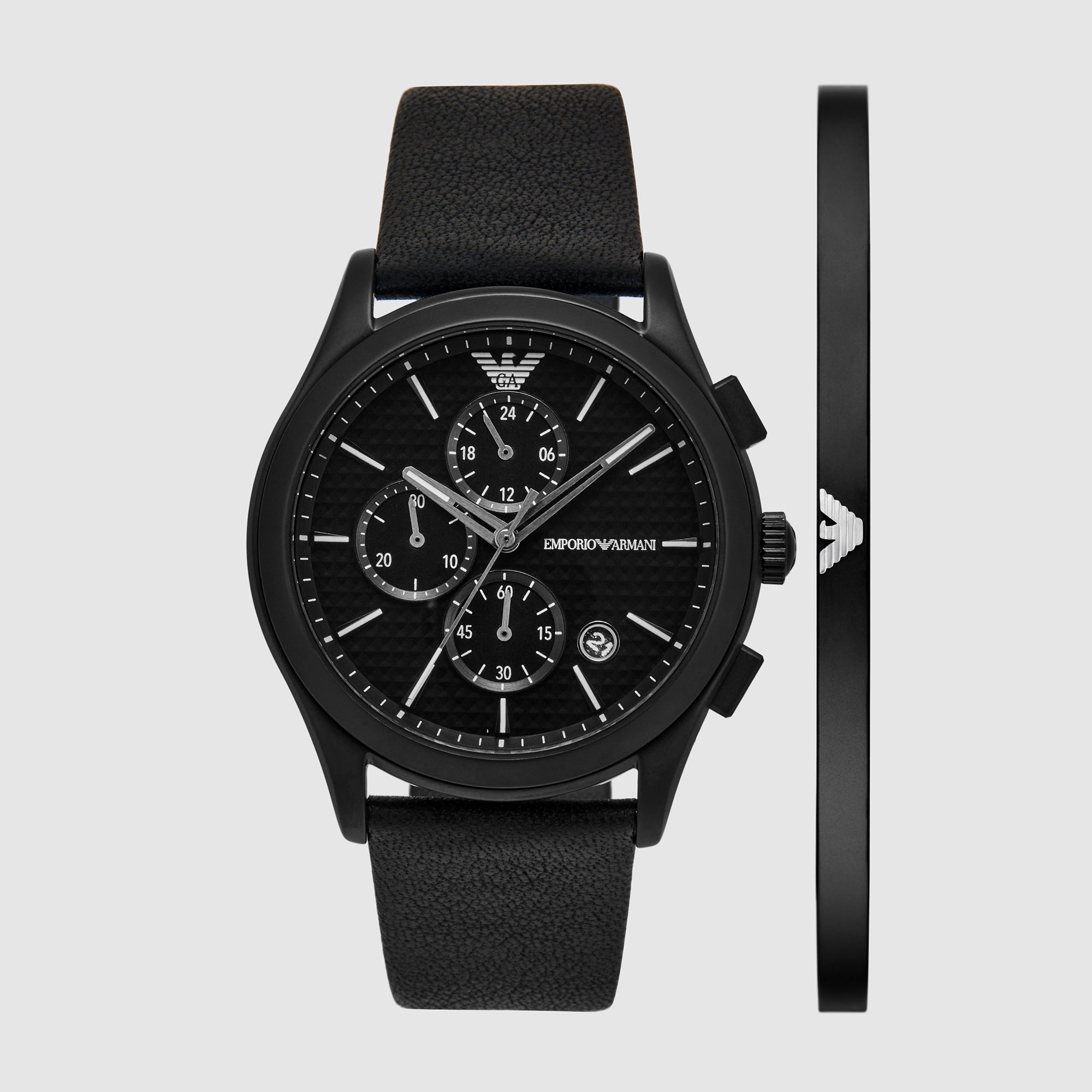 Emporio Armani Round Black Chronograph watch