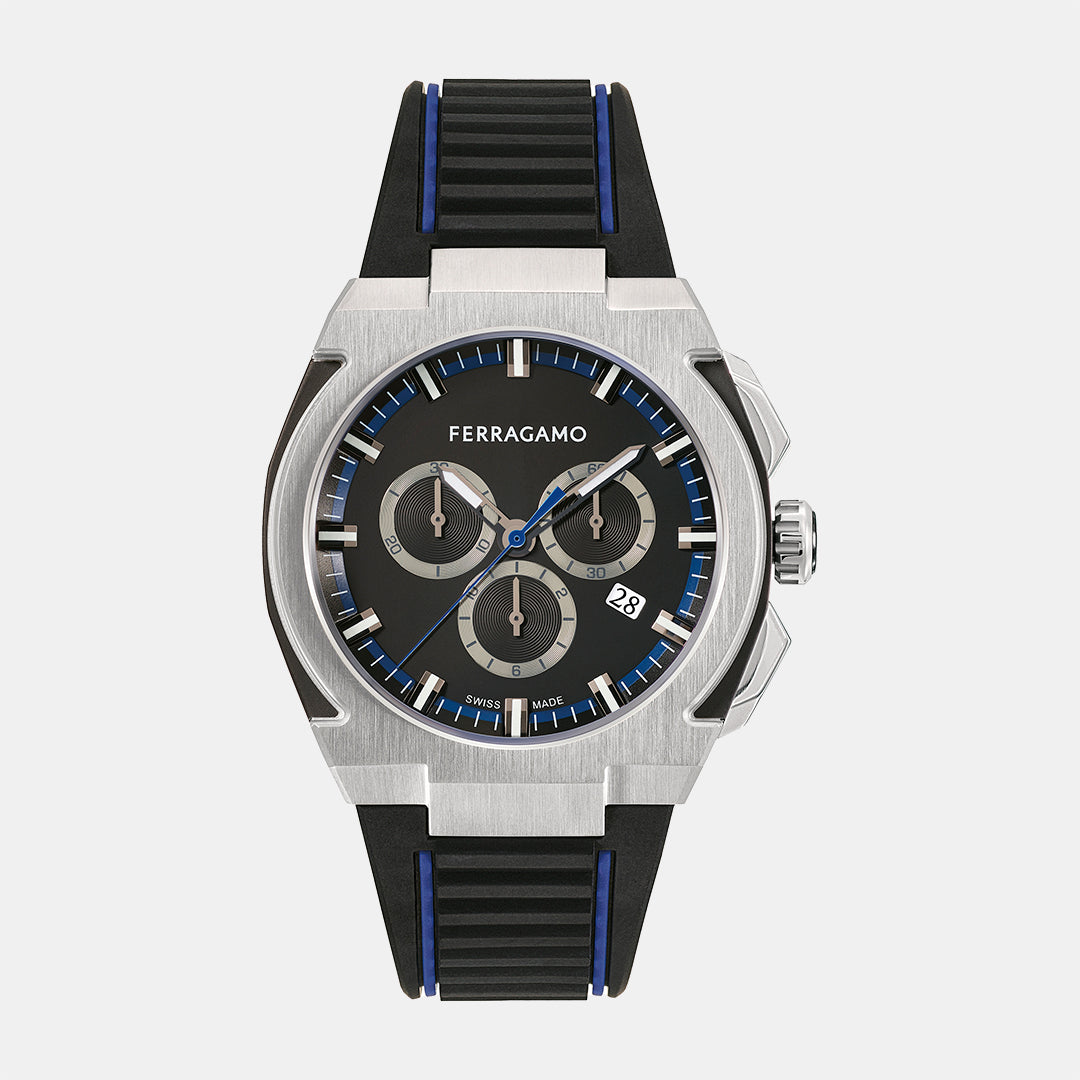 Ferragamo Round Black Chronograph watch