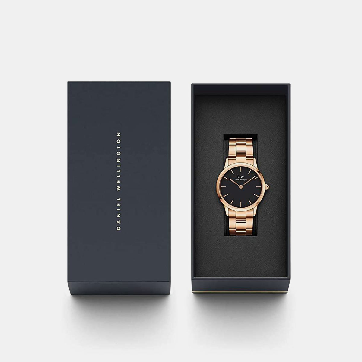 Iconic Women Quartz Black Dial Analog Stainless Steel Watch DW00100212K