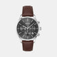 Men Quartz Grey Dial Leather Watch 1514155