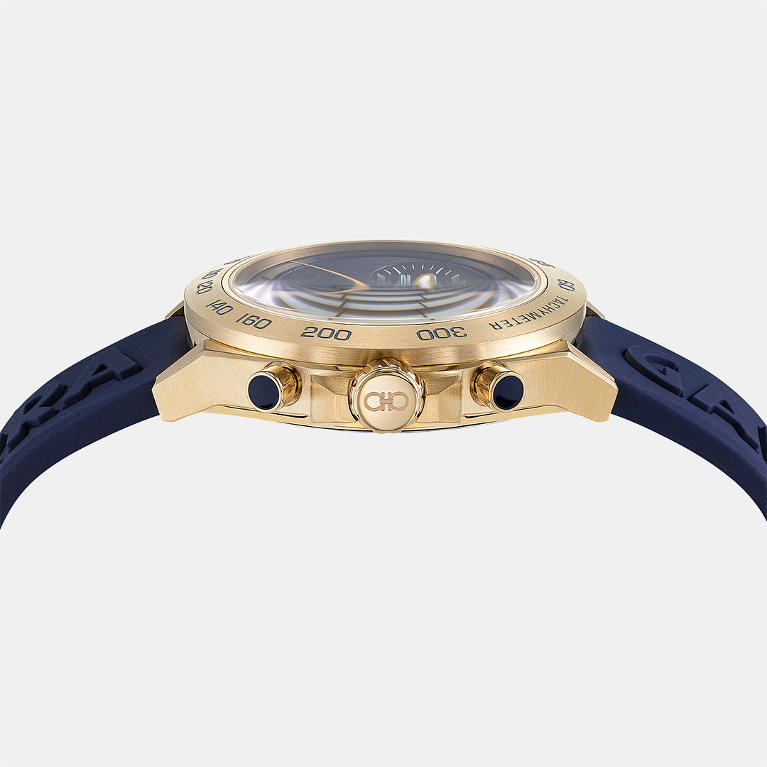 Ferragamo Men Round Blue watch