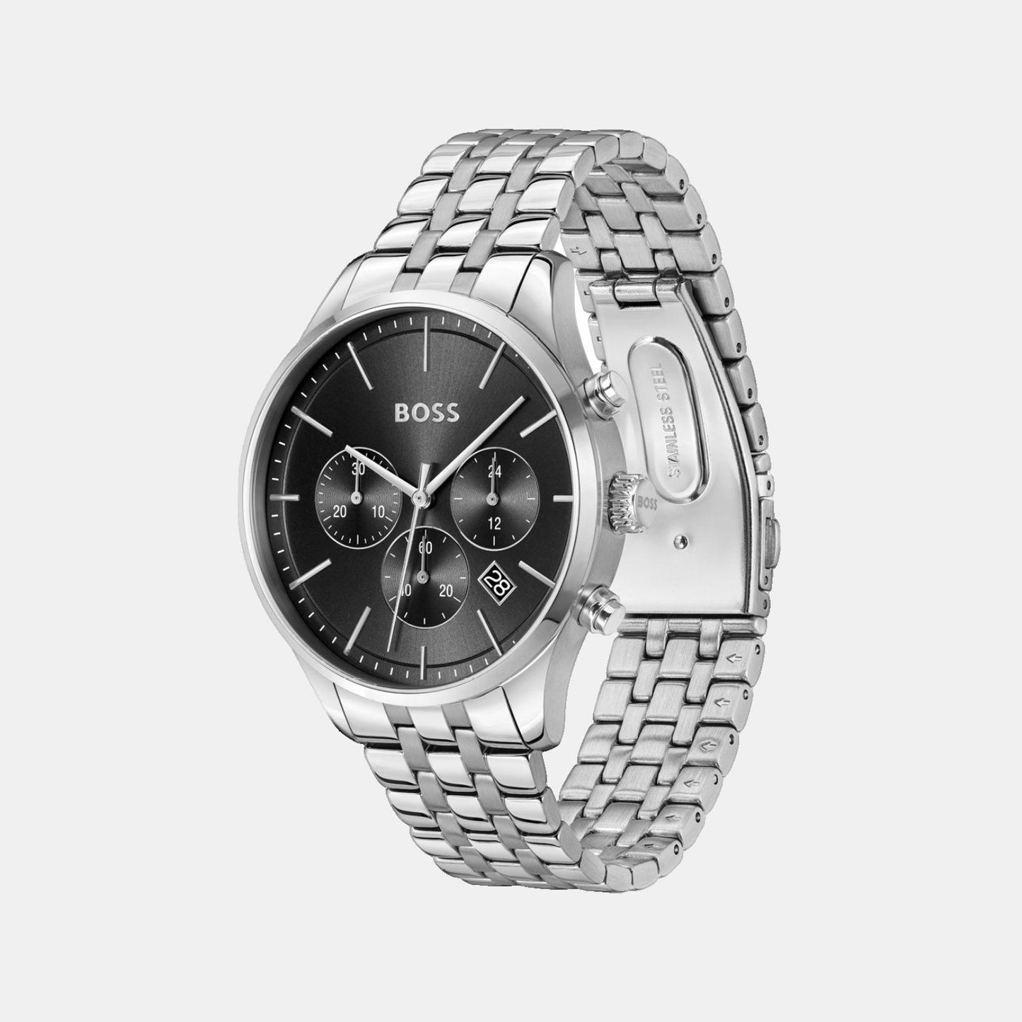 Men Quartz Black Dial Stainless Steel Watch 1514157