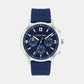 Men Quartz Blue Dial Leather Watch 25200460