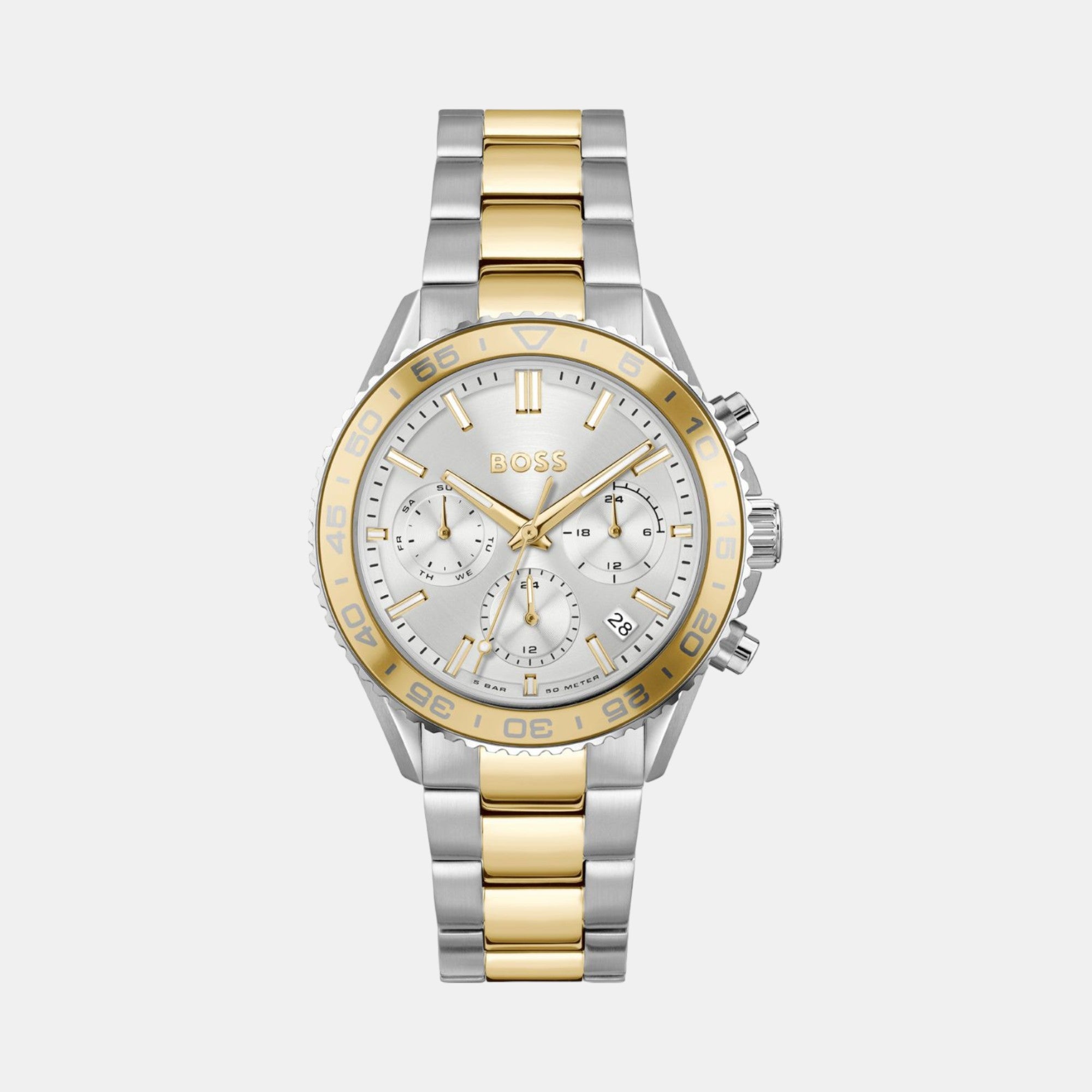 Boss Round Silver Chronograph watch