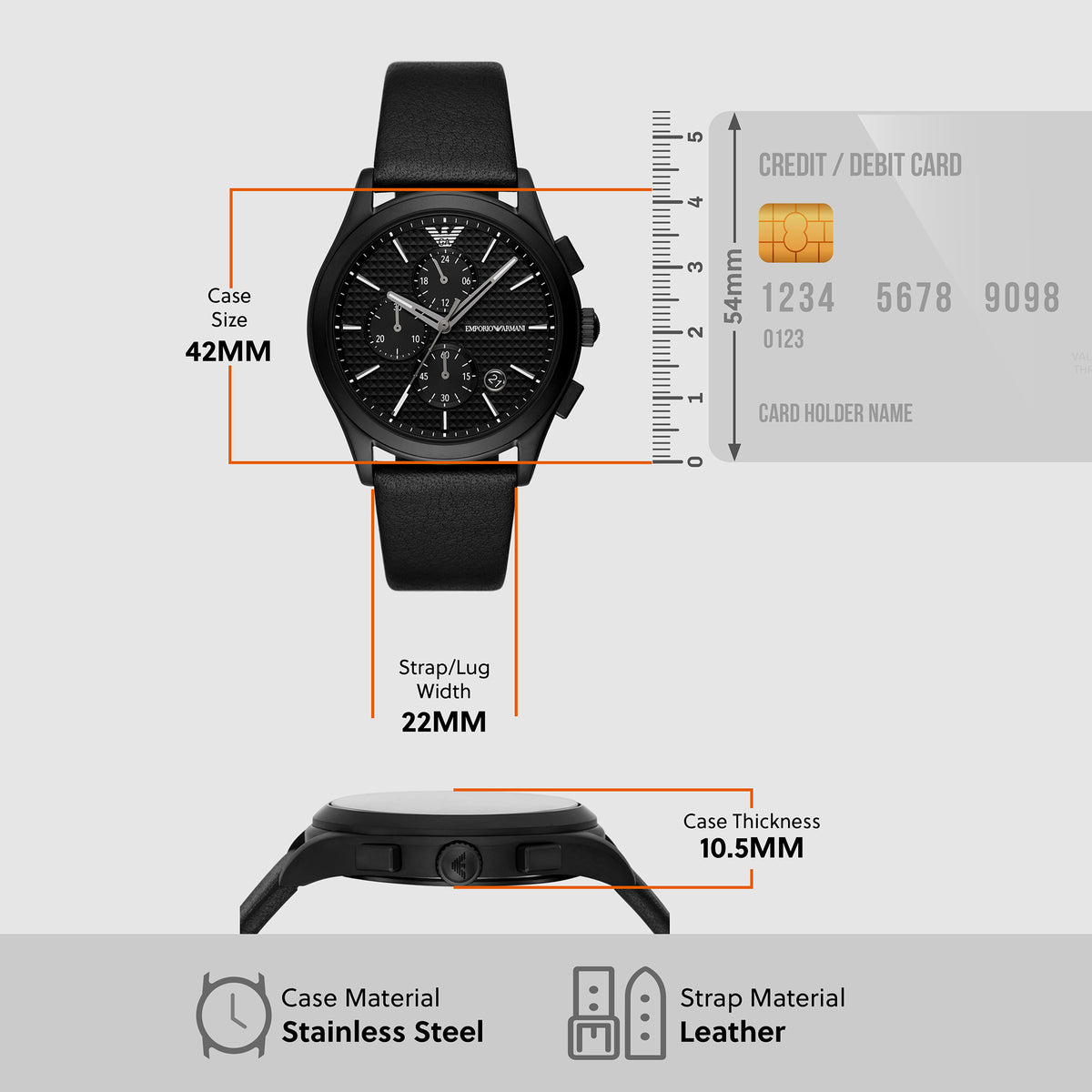 Emporio Armani Leather Black watch