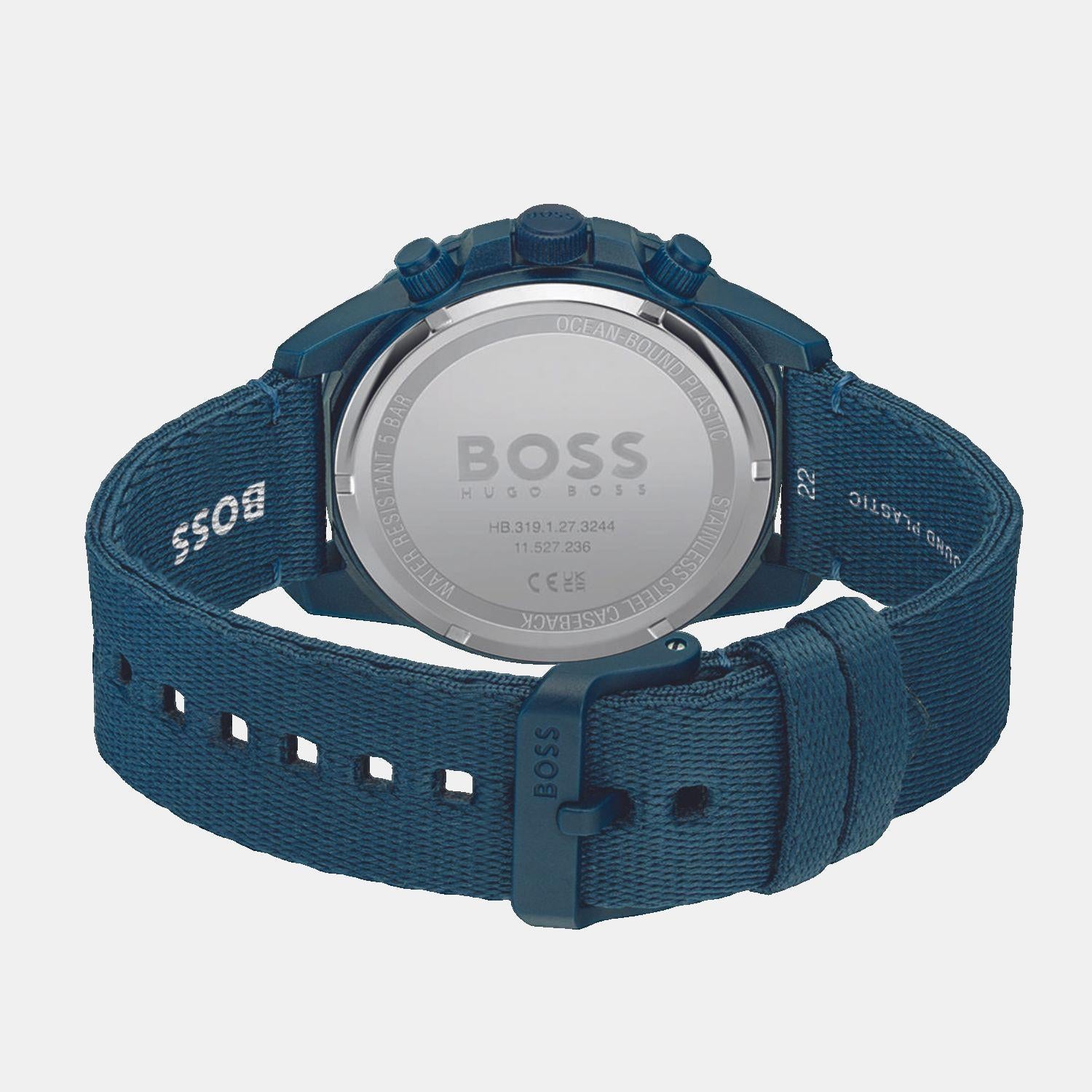 Boss Men Round Blue watch