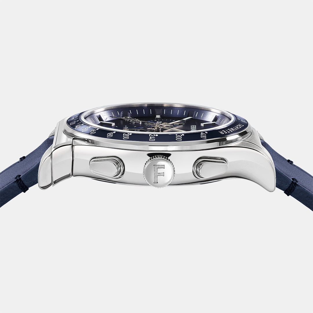 Ferragamo Men Round Blue watch